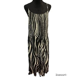 Nicole Miller Zebra Print Maxi Dress size Large
